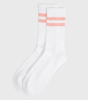 New Look Pink Double Stripe Ribbed Socks